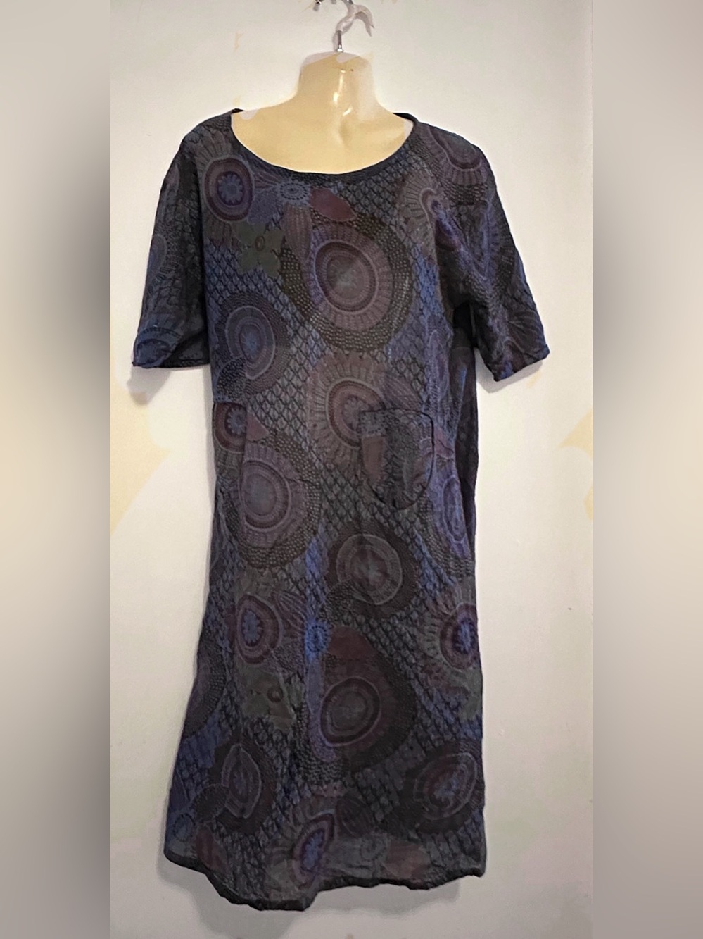 Dark Blue Embroidery Dress